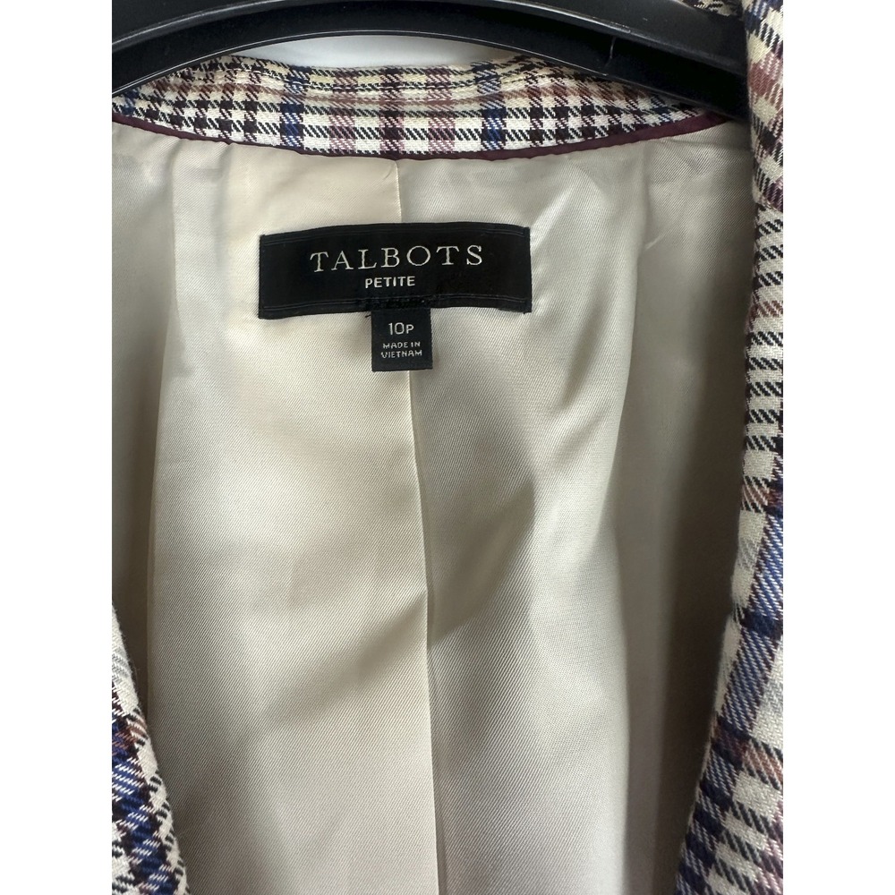Talbots Friday Plaid Blazer Jacket Women's Size 10P 10 Petite Single Breasted - Picture 10 of 14